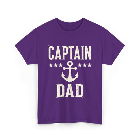 Captain Dad Anchor Boating T-Shirt - Purple