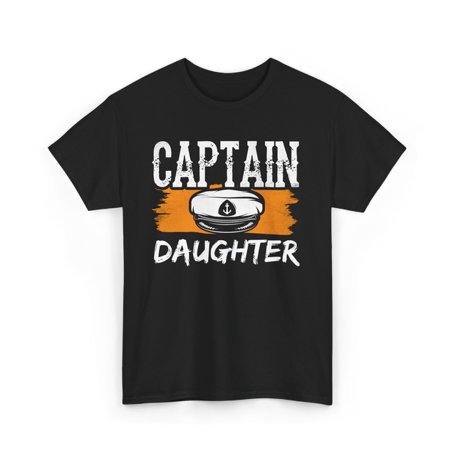 Captain Daughter Sailing Nautical T-Shirt - Black