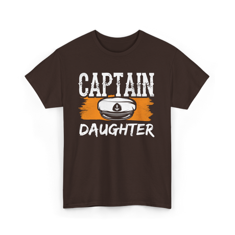 Captain Daughter Sailing Nautical T-Shirt - Dark Chocolate