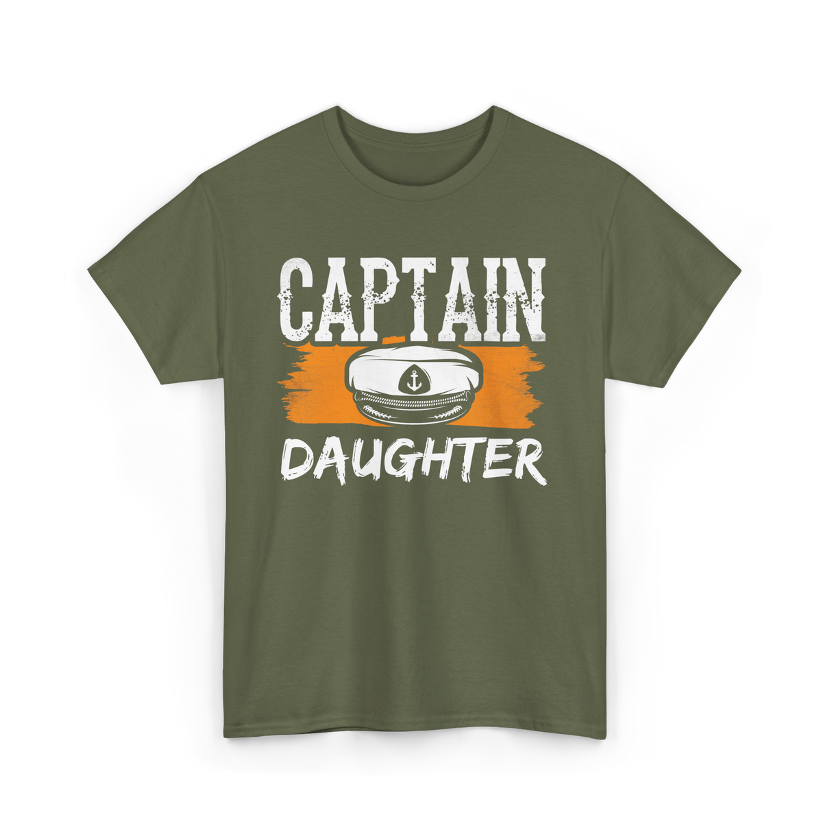 Captain Daughter Sailing Nautical T-Shirt - Military Green