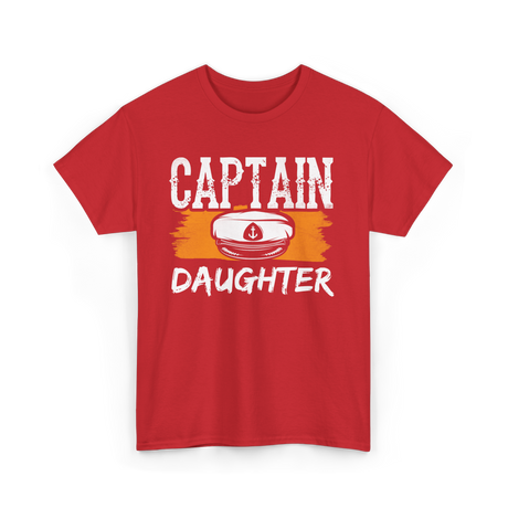 Captain Daughter Sailing Nautical T-Shirt - Red