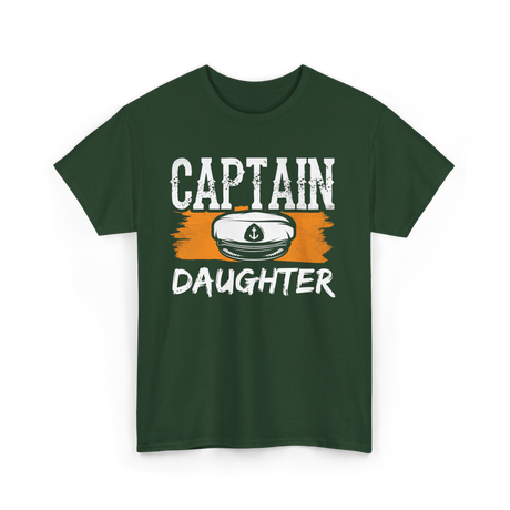 Captain Daughter Sailing Nautical T-Shirt - Forest Green