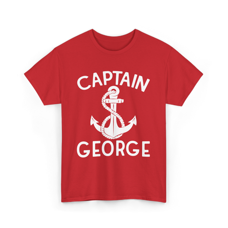 Captain George Boating T-Shirt - Red