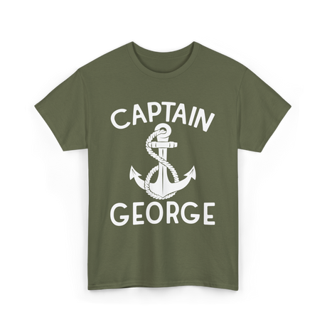 Captain George Boating T-Shirt - Military Green