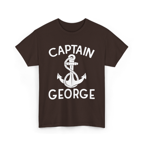 Captain George Boating T-Shirt - Dark Chocolate