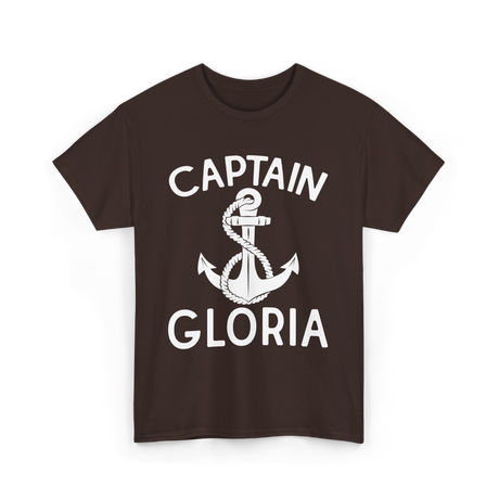 Captain Gloria Boating Captain T-Shirt - Dark Chocolate