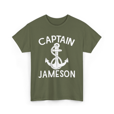 Captain Jameson Yacht Boating T-Shirt - Military Green