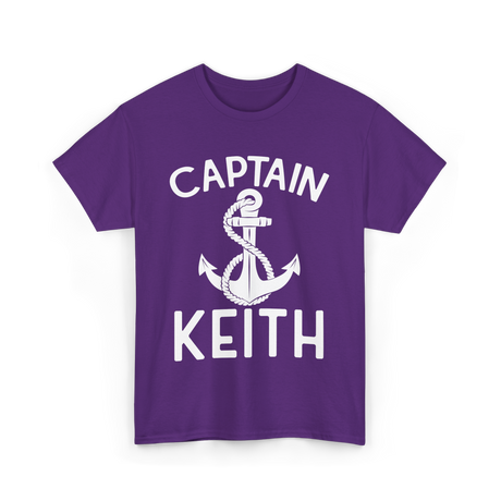 Captain Keith Boating Captain T-Shirt - Purple