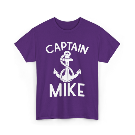 Captain Mike Boating Captain T-Shirt - Purple