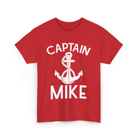 Captain Mike Boating Captain T-Shirt - Red