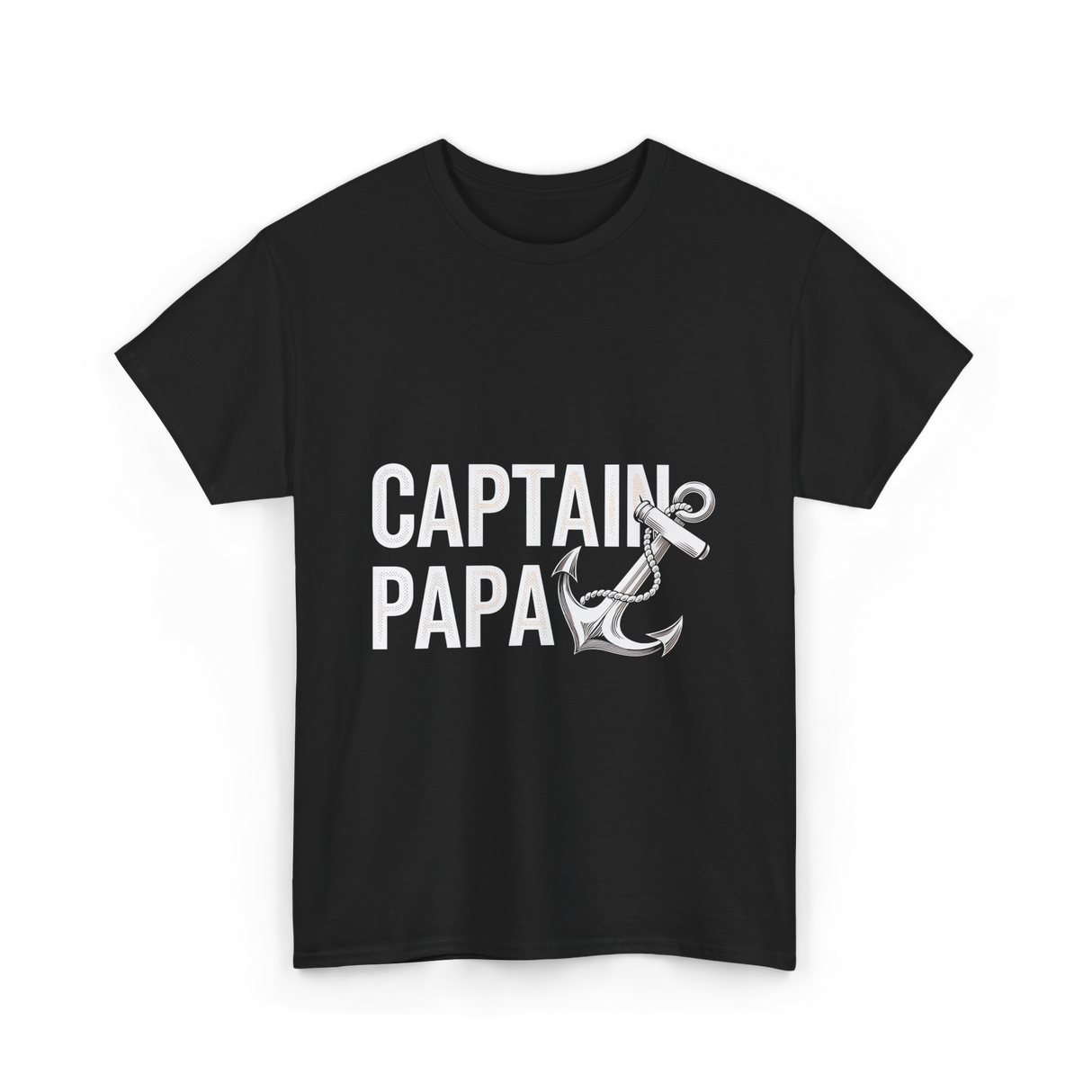 Captain Papa Anchor Boating T-Shirt - Black