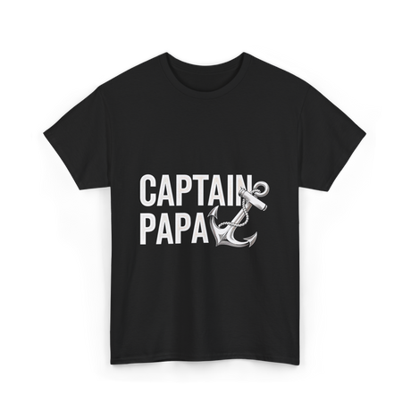 Captain Papa Anchor Boating T-Shirt - Black