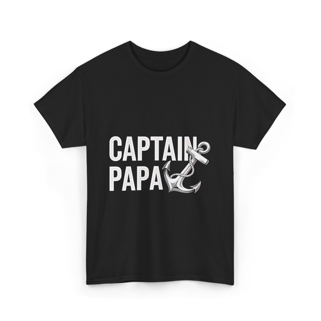 Captain Papa Anchor Boating T-Shirt - Black