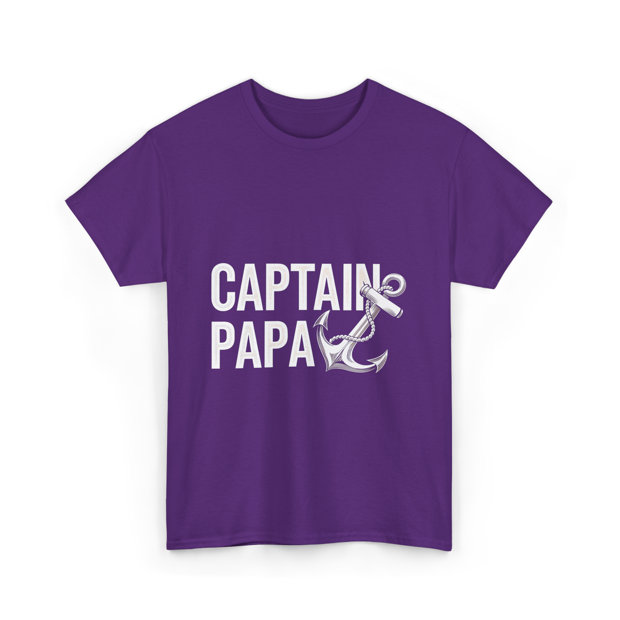 Captain Papa Anchor Boating T-Shirt - Purple