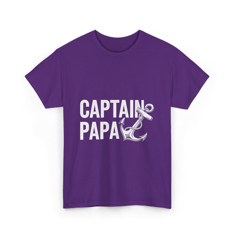 Captain Papa Anchor Boating T-Shirt - Purple