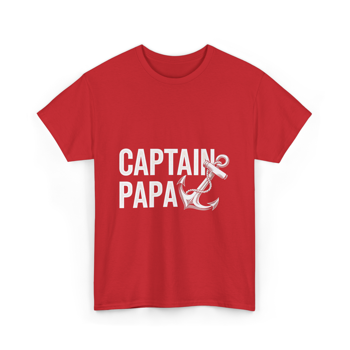 Captain Papa Anchor Boating T-Shirt - Red