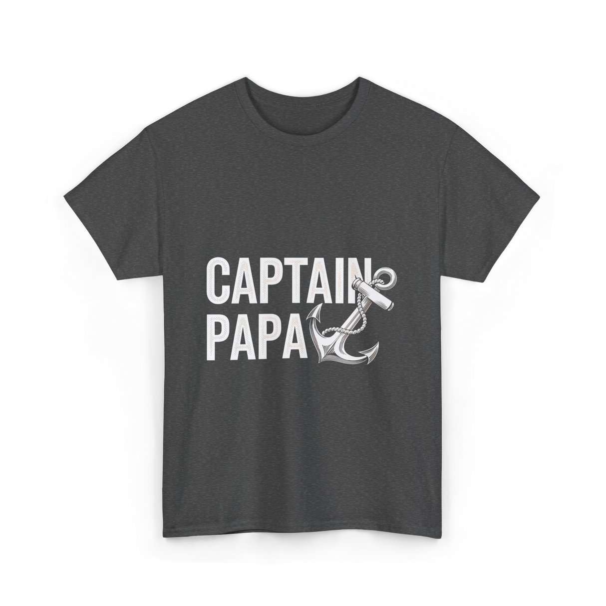 Captain Papa Anchor Boating T-Shirt - Dark Heather