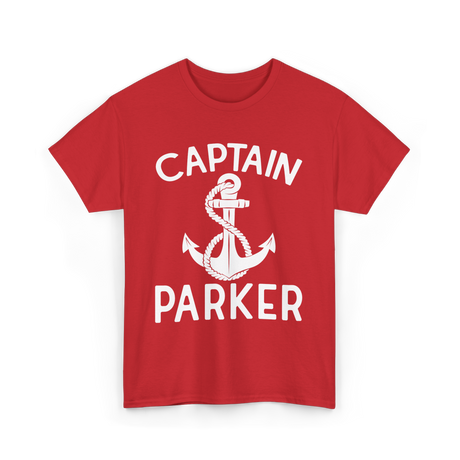 Captain Parker Boating Captain T-Shirt - Red