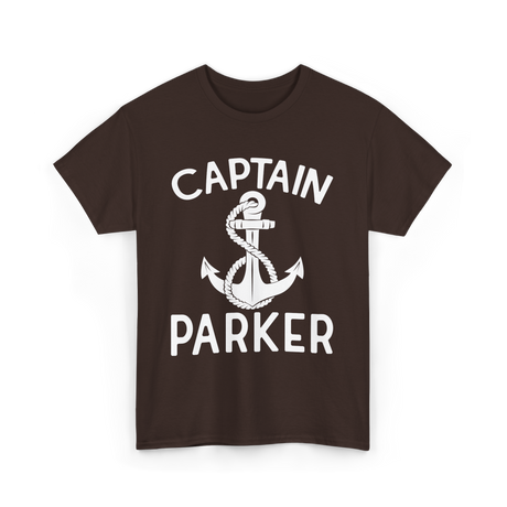 Captain Parker Boating Captain T-Shirt - Dark Chocolate