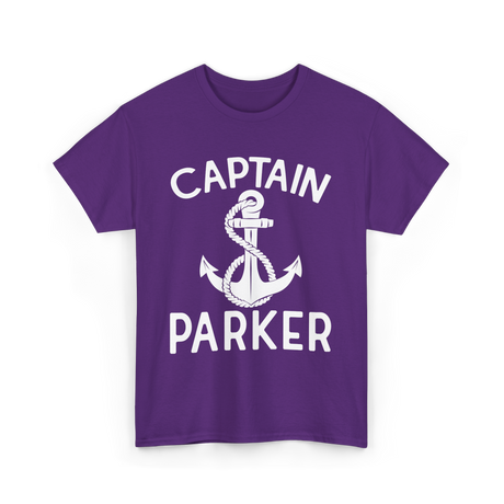 Captain Parker Boating Captain T-Shirt - Purple