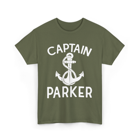 Captain Parker Boating Captain T-Shirt - Military Green