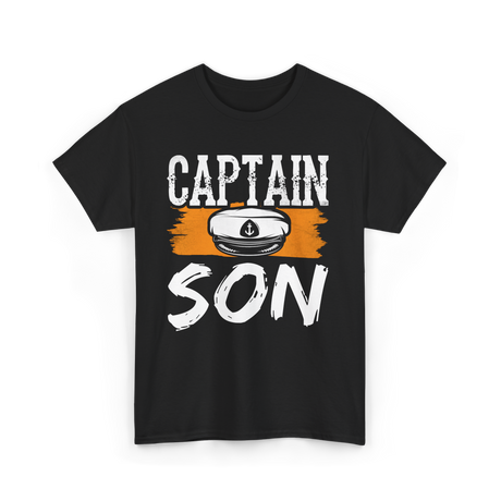 Captain Son Boat Nautical T-Shirt - Black