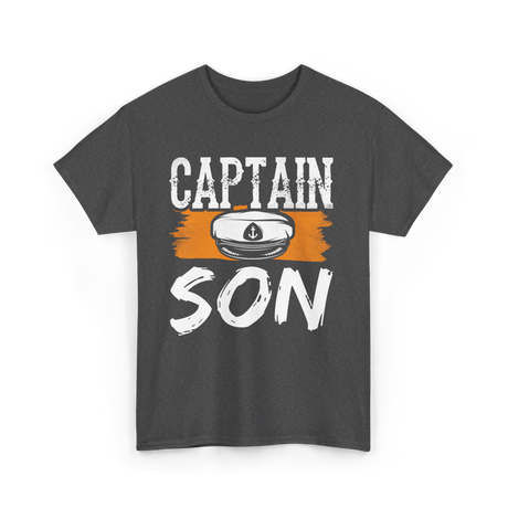 Captain Son Boat Nautical T-Shirt - Dark Heather