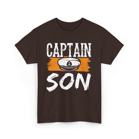 Captain Son Boat Nautical T-Shirt - Dark Chocolate