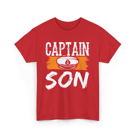 Captain Son Boat Nautical T-Shirt - Red