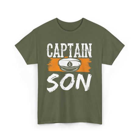 Captain Son Boat Nautical T-Shirt - Military Green