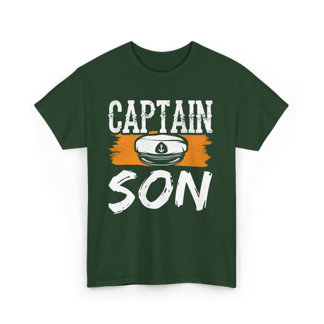 Captain Son Boat Nautical T-Shirt - Forest Green