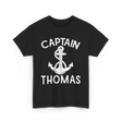 Captain Thomas Boating Nautical T-Shirt - Black