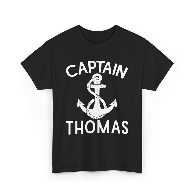 Captain Thomas Boating Nautical T-Shirt - Black