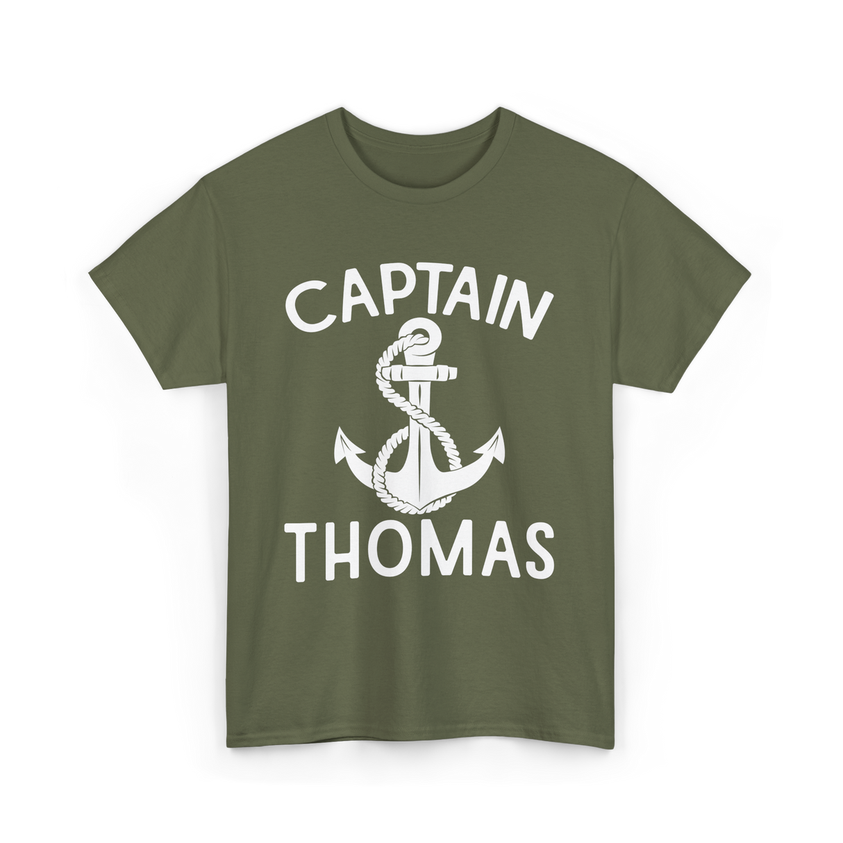 Captain Thomas Boating Nautical T-Shirt - Military Green