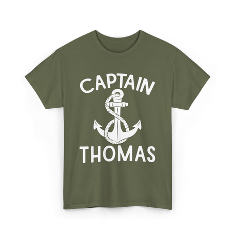 Captain Thomas Boating Nautical T-Shirt - Military Green