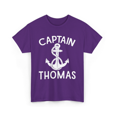 Captain Thomas Boating Nautical T-Shirt - Purple