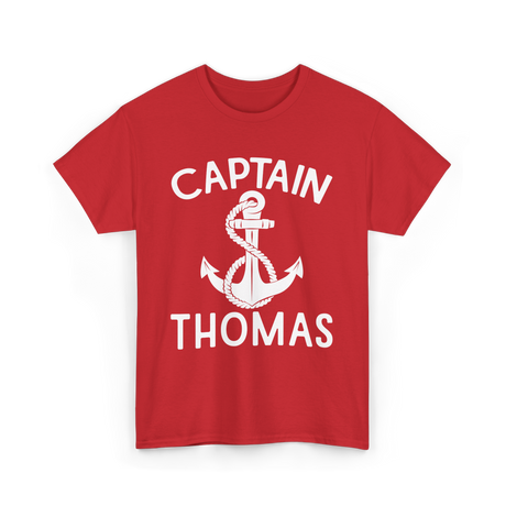 Captain Thomas Boating Nautical T-Shirt - Red