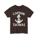 Captain Thomas Boating Nautical T-Shirt - Dark Chocolate