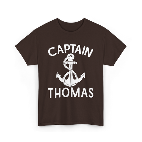 Captain Thomas Boating Nautical T-Shirt - Dark Chocolate