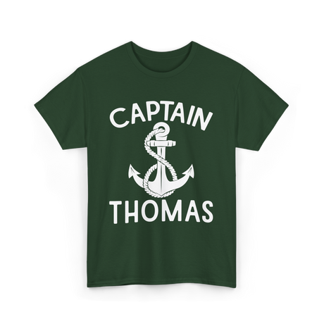 Captain Thomas Boating Nautical T-Shirt - Forest Green