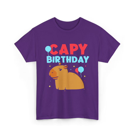 Capy Birthday Capybara Animal T-Shirt - Purple