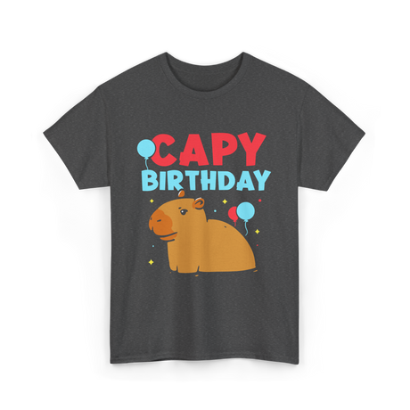 Capy Birthday Capybara Animal T-Shirt - Dark Heather