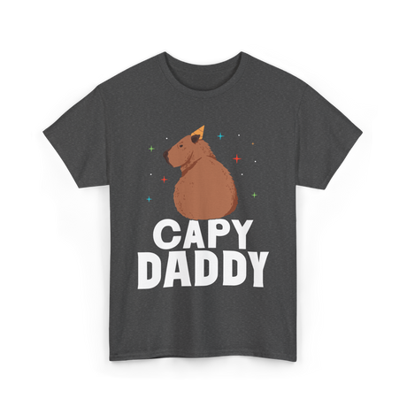 Capy Daddy Capybara Animal Dad T-Shirt - Dark Heather