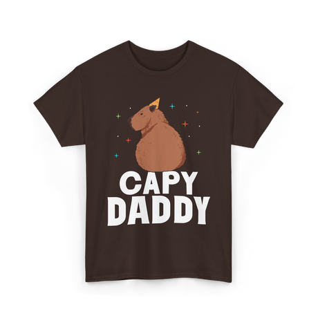 Capy Daddy Capybara Animal Dad T-Shirt - Dark Chocolate