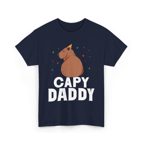 Capy Daddy Capybara Animal Dad T-Shirt - Navy