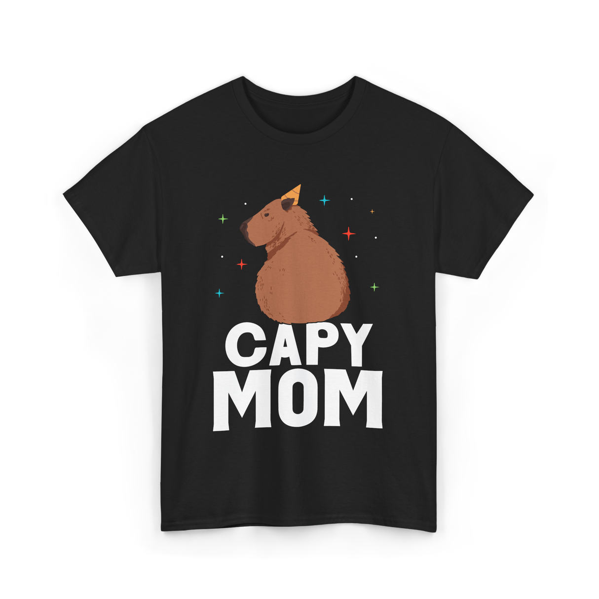 Capy Mom Capybara Animal Mother T-Shirt - Black