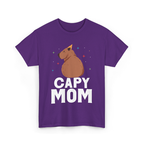 Capy Mom Capybara Animal Mother T-Shirt - Purple