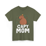 Capy Mom Capybara Animal Mother T-Shirt - Military Green