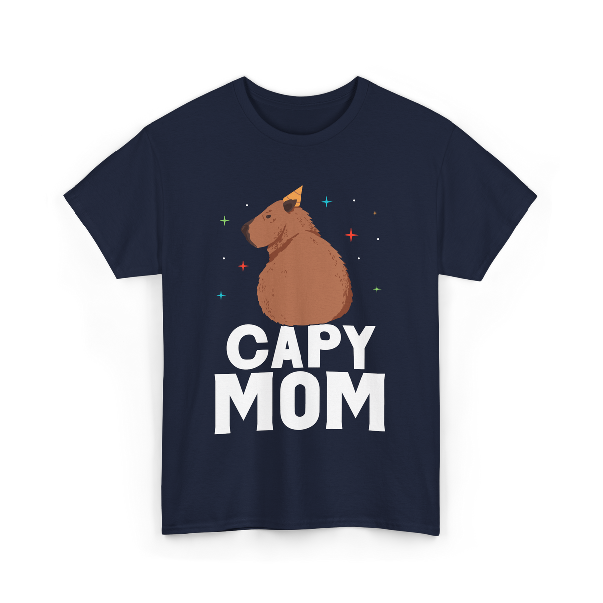 Capy Mom Capybara Animal Mother T-Shirt - Navy