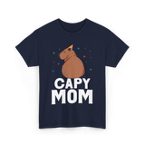 Capy Mom Capybara Animal Mother T-Shirt - Navy